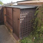The final constructed recycled plastic shed with roof